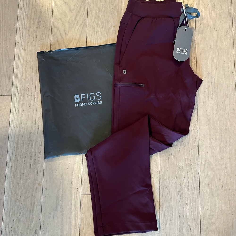 FIGS Norris FORMx Straight Leg Scrub Pants - Burgundy